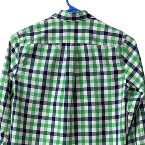 RALPH LAUREN Boy's Navy & Green Check Long Sleeve Button-Down Medium 10-12 - Picture 5 of 8
